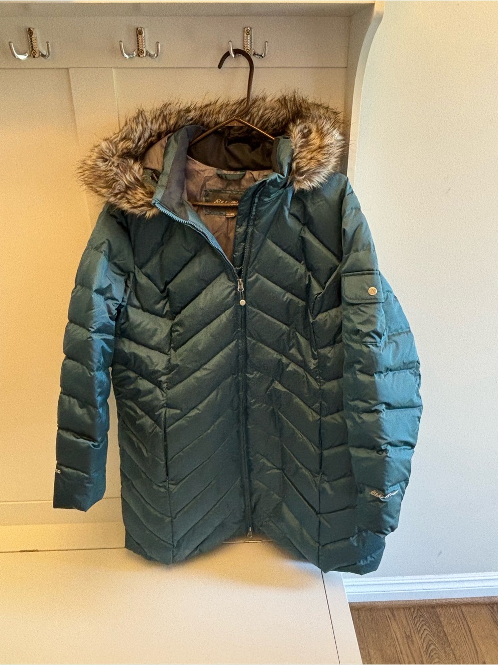 Eddie Bauer hooded down coat